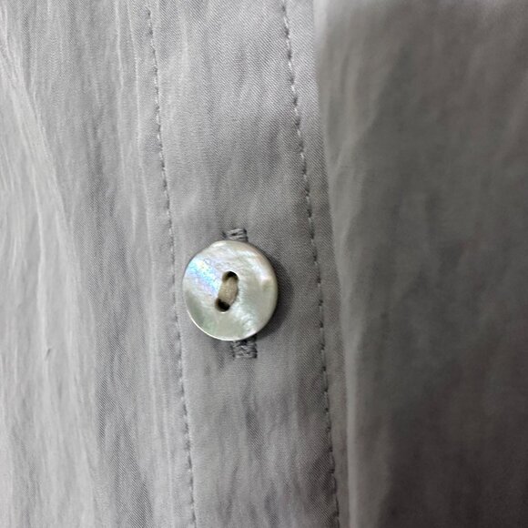 Madewell Crinkled Button-Up Shirt Grey - Size XS - Picture 6 of 6